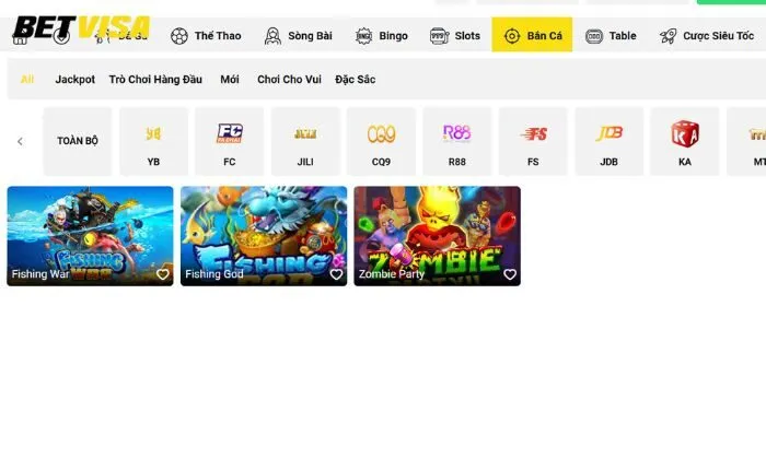 Bắn cá SG Betvisa Tổng quan về sảnh game bắn cá SG Betvisa